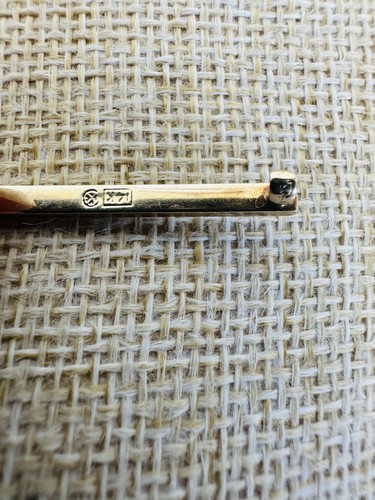 Vintage 14K Yellow Gold Art Deco Seed Pearl Bar Pin Brooch Makers Mark 1 1/4” - Picture 2 of 17