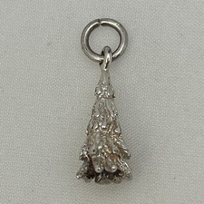925 Sterling Silver 3D Christmas Pine Tree Charm