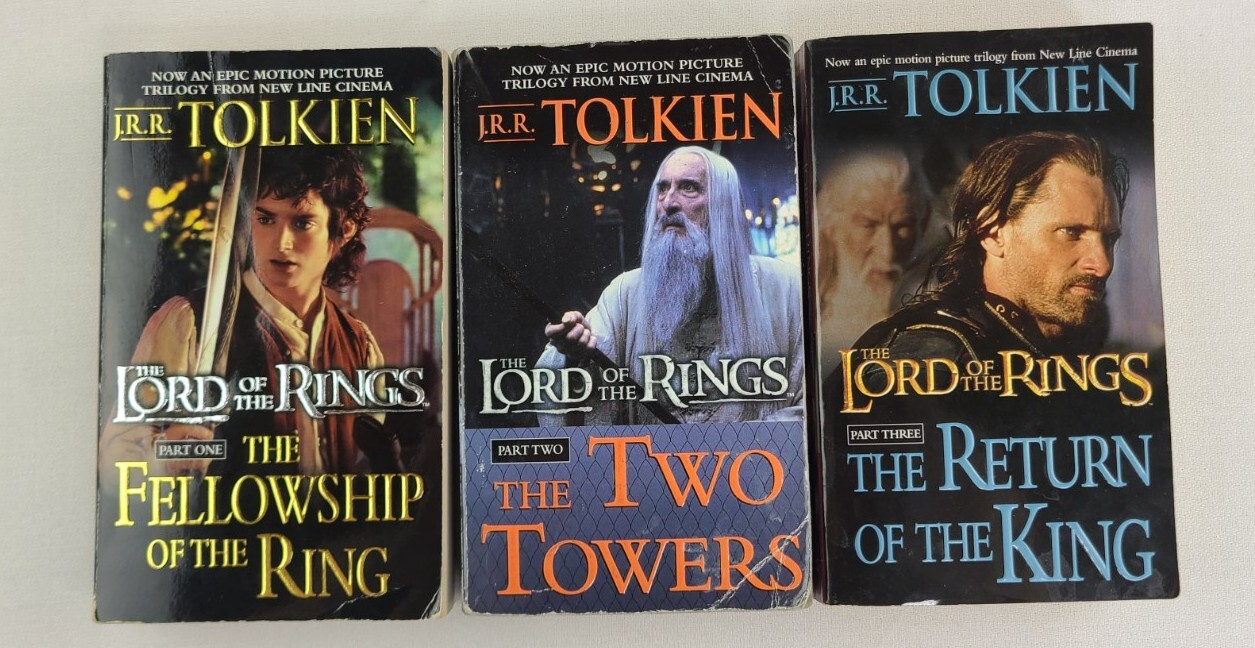 Lord of the Rings trilogy, movie covers, JRR Tolkien