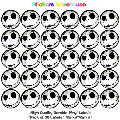 Happy Halloween Jack Skellington Vinyl Stickers for Presents Parties Walls Cars - Picture 1 of 3