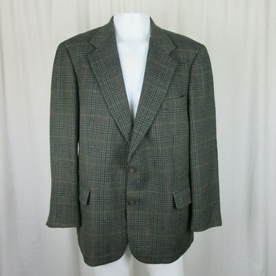 Vintage Brooks Brothers Plaid Tweed Wool Sport Coat Jacket Blazer