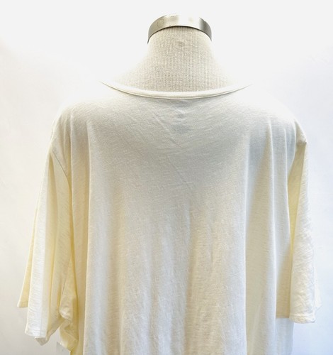 NWT SONOMA Women Short Sleeve Pull Over Boat Neck Beige Cotton Shirt Plus Sz 4X - Picture 8 of 11
