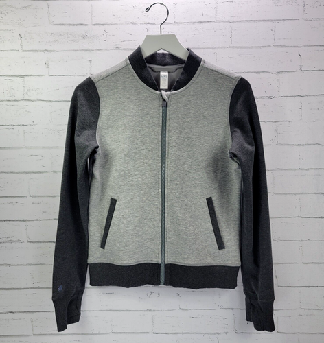 Athleta Girls Track Star Jacket Size 14 XL Full Zip Colorblock Heather Gray