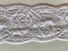 White Elegant Lace Trims Elastic 2 3/8in AL630 NR