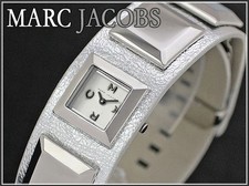 NEW MARC JACOBS SILVER METALLIC LEATHER WATCH-MBM2012