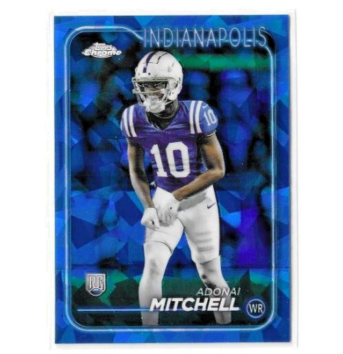 Adonai Mitchell 2024 Topps Chrome Sapphire Edition Football Refractor #210