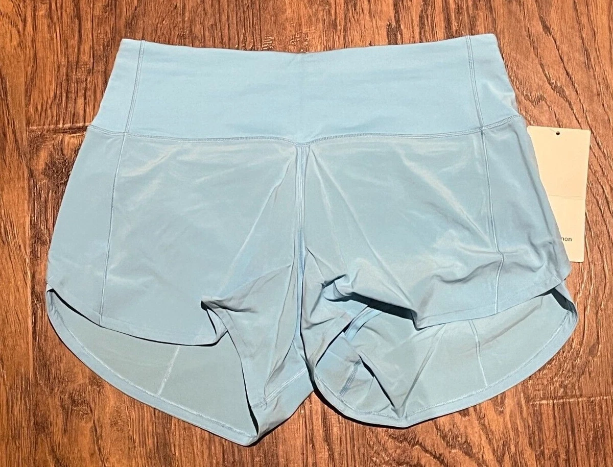 NEW Women Lululemon Speed Up High-Rise Lined Short 4 Blue Chill Size 8 & 10