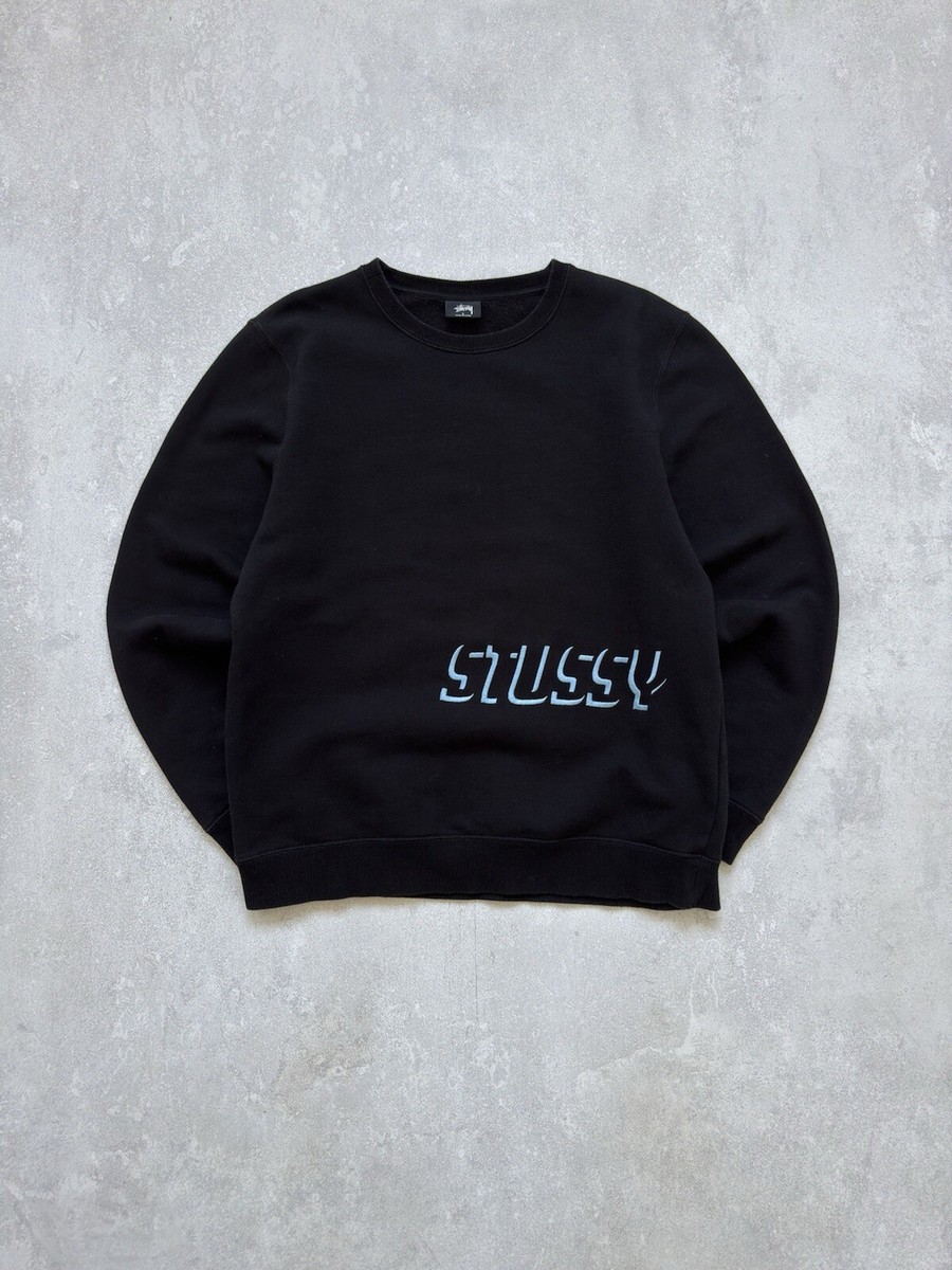 Vintage Stussy Embroidered Big Logo Shadow Applique Sweatshirt Y2K