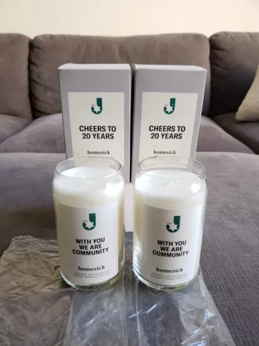 VERY RARE! 2- Homesick The Jewish Community Hand Poured Soy Wax  Candle 13.75oz 