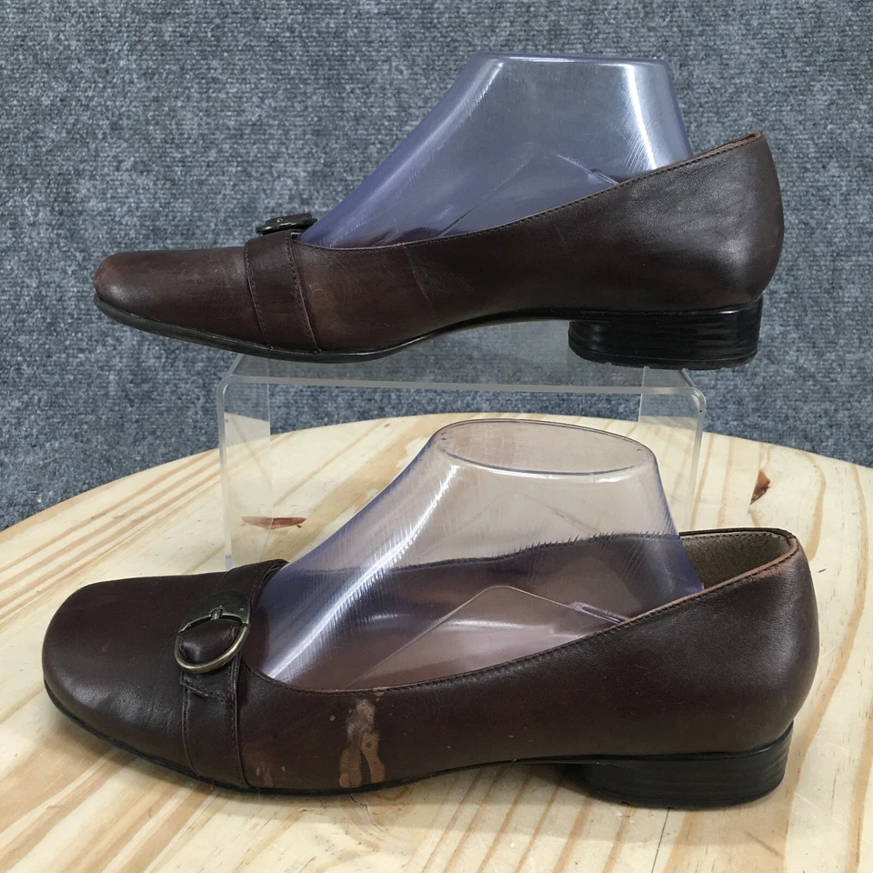 Croft & Barrows туфли женщин 9 Camie балетки коричневый кожаный скольжения на пряжке - Изображение 2 из 4