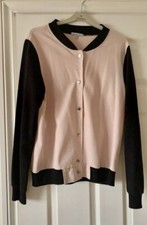 Pale Pink And Black Lightweight Bomber Jacket Ladies L Charlotte Russe
