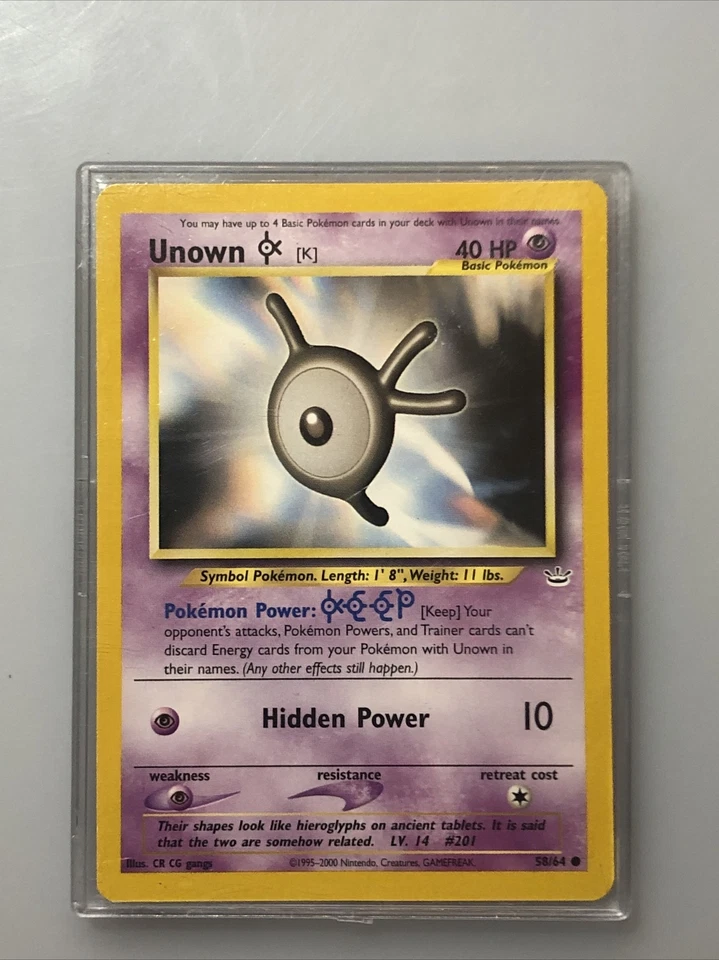 UNOWN K - Neo Revelation Set - 58/64 - Common - Pokemon Card - Unlimited - NM - Image 4 of 4