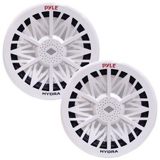 Pyle PLMRW8 8" 400 Watt Max Power 4 Ohm Marine White Subwoofer Pair 
