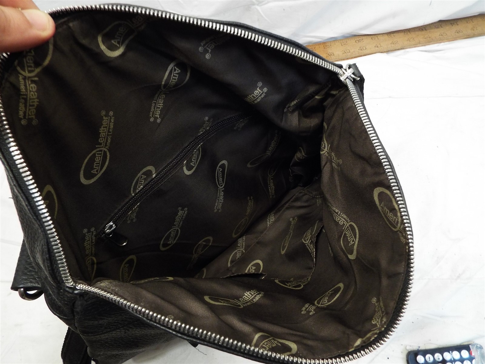 Ameri Leather Black Backpack Purse Satchel Hand B… - image 2