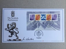 2004 Buckingham Covers Scottish Parliament FDC with Minature Sheet Signed