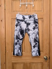 Leggings de rendimiento para mujer Reebok grandes negros blancos mármol suaves entrenamiento de yoga