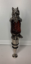 Mud Pie Squirrel Bottle Topper Silver Brown Wine Stopper