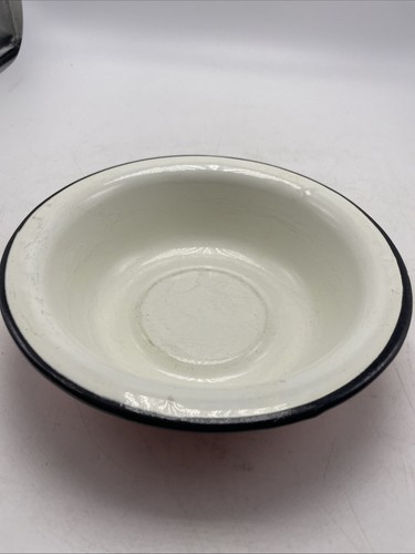 Cuenco de metal esmaltado naranja 8" sopa granja rústico vintage - Imagen 6 de 6