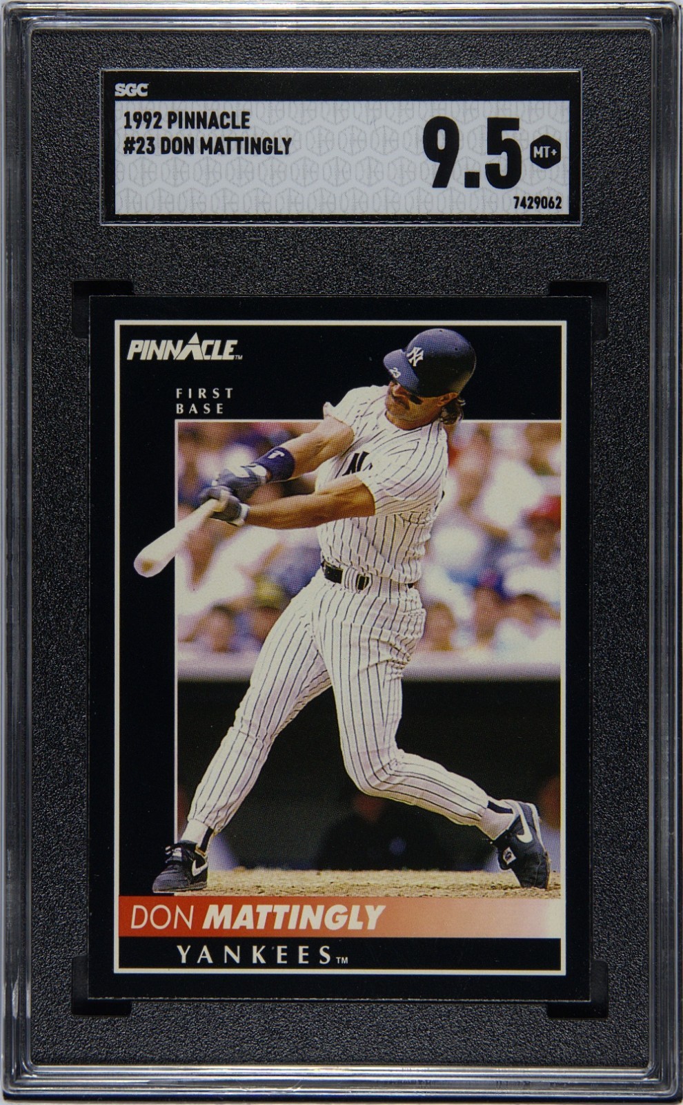 1992 Pinnacle #23 Don Mattingly Yankees SGC 9.5 7429062 POP 2