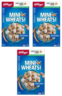 Kellogg's Mini-Wheats Cereal Original Family Size, 650g (3 Pack)