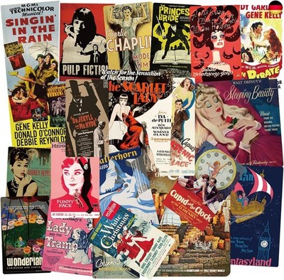 Vintage Stickers 100 Stücke, Aesthetic Berühmte Filme Aufkleber für Koffer Helm