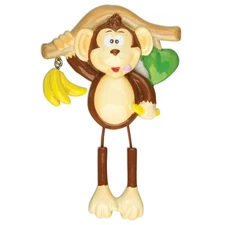 Monkey Family of 2 3 4 5 6 Personalized  Christmas Ornament