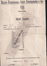 Schlu&szlig;-Zeugnis Berufs-Fortbildungs-Schule Ludwigshafen a. Rh. 1921 Gewerbeschule