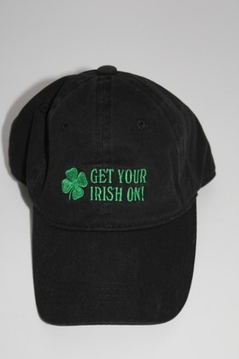 Get Your Irish On Black Strapback Hat Cap Irish St Patricks Day Shamrock