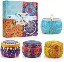 Scented Candles Gifts Set for Women, 4 pack of 4.4 oz, Multicolor 