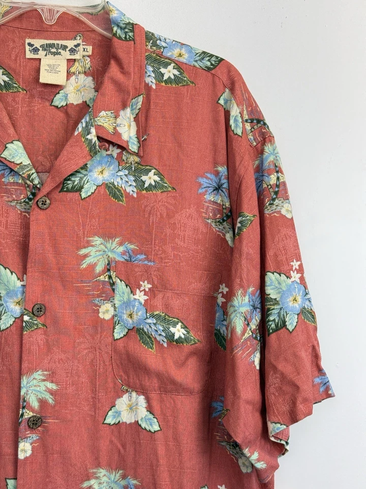VTG 90s Hawaiian Tropic Men’s XL Hawaiian Button Up Shirt Hula Girls Palm Trees - Image 4 of 4