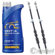 2xBREMSSCHLAUCH VORDERACHSE+1L MANNOL DOT 4 passend für FORD FIESTA 6 (CB1,CCN)