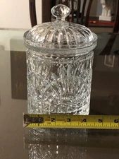 Vintage Shannon Crystal Designs of Ireland Biscuit Jar w/Lid 24% Lead 7.5"x4.5"