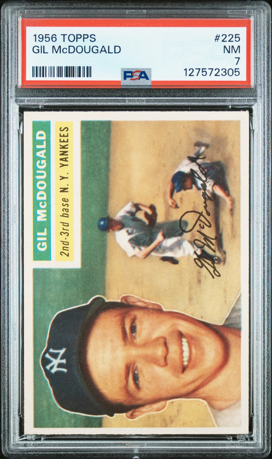 1956 Topps #225 Gil Mcdougald PSA 7 Near Mint (305)!!