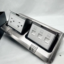 WEBANG Dual Pop-Up Floor Box Electrical Kit, 20A Tamper Resistant Duplex Recept.