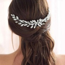 Bride Crystal Wedding Hair Comb Silver Bridal Hair Vine Rhinestone Hair for B...