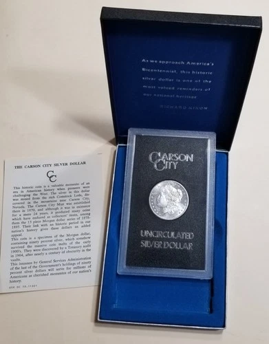 1884 CC GSA Carson City Morgan Silver $1 BU Frosted in Original GSA Pack & COA