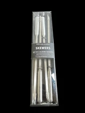 Williams Sonoma Stainless Steel BBQ Skewers Set of 4 Durable New in Box