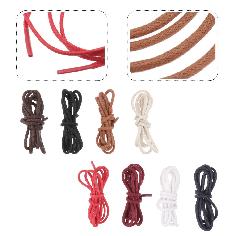 APL 8 paia lacci per scarpe in cotone cerato lacci per scarpe tondi tondi in cotone