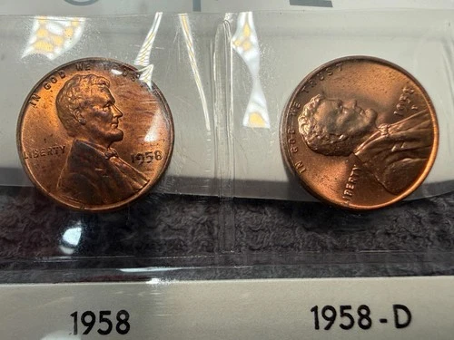AU/UNC 1958 P-D Lincoln Wheat Cent Year Set