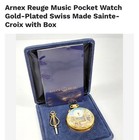 Arnex Reuge Music Pocket Watch Gold-Plated Swiss Made Sainte-Croix with Box — photo 1