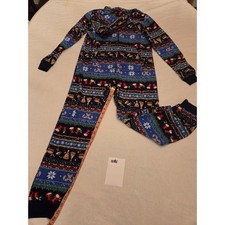 Cat and Jack Boys Fleece Christmas Hooded, One-Piece Sleepwear - Size 10/12