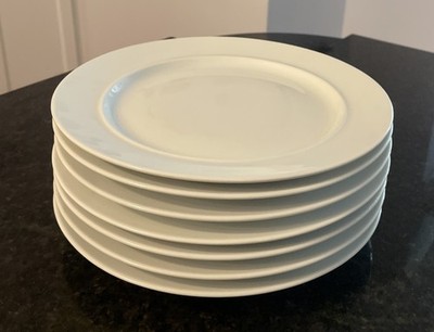 (7) Dansk Cafe Blanc Salad Plates ~Solid White~9'' ~ Porcelain~ EXCELLENT!!