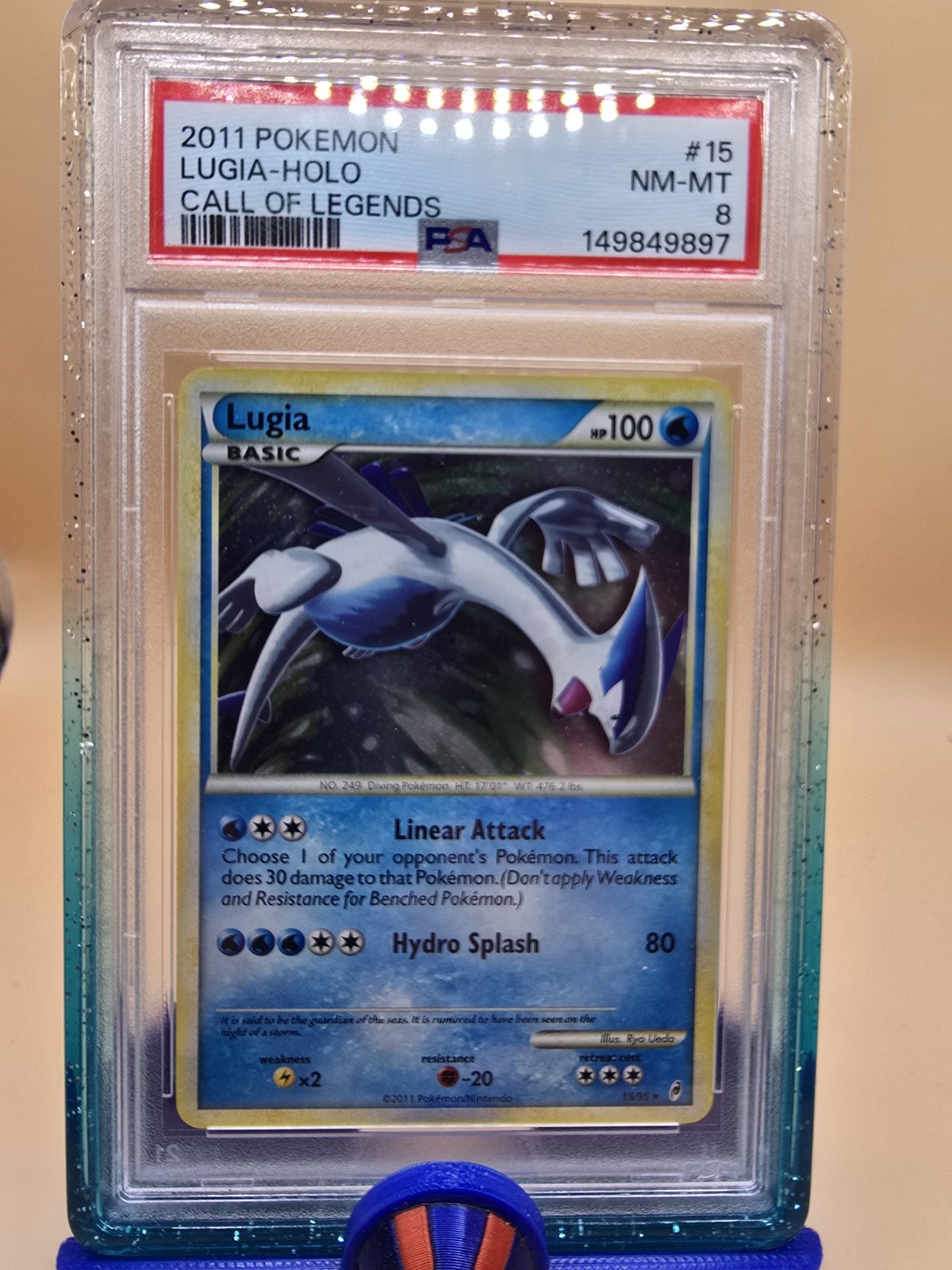 Lugia 15/95 Call of Legends Holo PSA 8 Double Swirl 🌀🌀