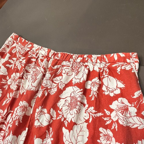 Old Navy Maxi Skirt Linen Blend High Waisted Red Floral Tropical Hawaiian 2X - Picture 11 of 11