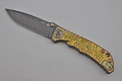 NIB Spartan Blades Harsey Custom Knife - 4'' SS Damascus, Plague Doctor - Gold
