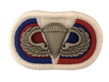 American U.S. Army Parachute Paratrooper metal jump wings badge on cloth backing