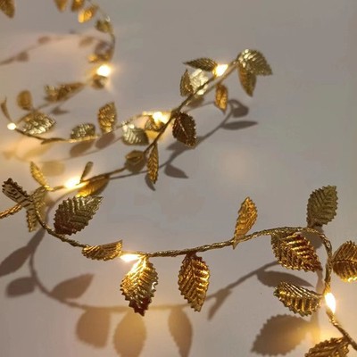 2m 20LED Golden Blätter Fee Lichter für Hochzeits Geburtstagsfeier Dekoration 