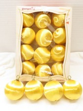 16 Pyramid Gold Satin Spun Silk Sheen Christmas Balls Ornaments Styro 2" D5061