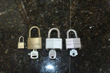 Vintage Padlocks Lot of 4 - 3 With Keys