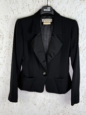 80s Yves Saint Laurent Rive Gauche Satin Collar Blazer Size 34